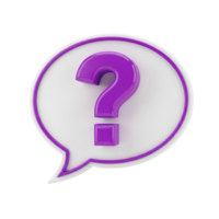 A bright purple question mark inside a white speech bubble with a purple outline isolated on transparent background png