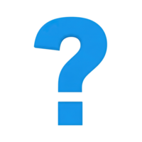 Bright blue question mark symbol isolated on transparent background for queries and uncertainty png
