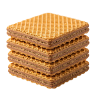 A stack of delicious chocolate filled wafer cookies isolated on a transparent background for easy use isolated on transparent background png