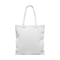 A clean minimalist white canvas tote bag with two shoulder straps presented against a stark white background png