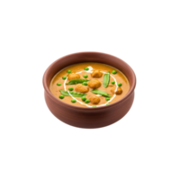 Delicious indian paneer butter masala served in a traditional clay pot isolated on transparent background png