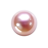 A single lustrous pink pearl with subtle iridescent highlights isolated on transparent background png