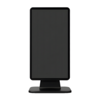 Modern digital display screen on a stand isolated on transparent background png
