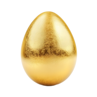 Golden egg with textured surface and sparkling particles isolated on transparent background png