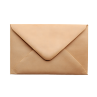 A single brown paper envelope with a sealed flap isolated on transparent background png