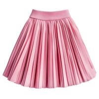 A stylish pink pleated skirt with a textured waistband isolated on transparent background png