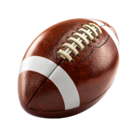 American football ball with laces and white stripes isolated on transparent background png