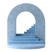 luz azul arco com escadas conduzindo para cima isolado em transparente fundo png