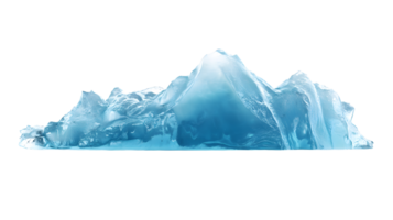 Majestic blue iceberg with sharp peaks and icy textures isolated on transparent background png