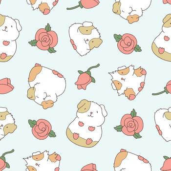 sin costura modelo de Guinea cerdo Rosa antecedentes para Moda envase impresión tela superficie vector