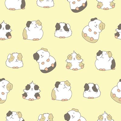 Guinea Pig Seamless Pattern Background for Print Fabric Surface Fashion Wrapping