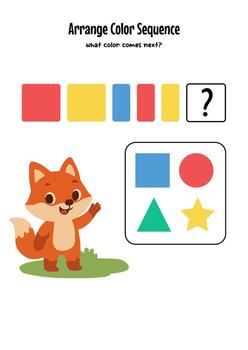 Bright color sequencing activity to enhance children's pattern recognition vector