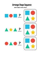 Fun shape pattern activity for kids to boost focus and logical thinking vector