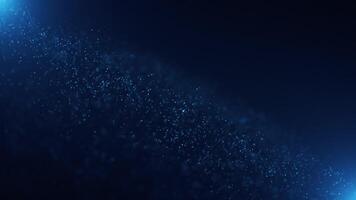 Blue glowing particle wave background with sparkling bokeh lights and shiny particles in fluid motion. This atmospheric background animation is full HD and a seamless loop. video