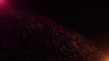 calentar brillante partícula ola antecedentes con espumoso bokeh luces y brillante partículas en fluido movimiento. esta mágico soñador antecedentes animación es lleno hd y bucle video