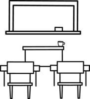 Minimalist classroom blackboard line background vector