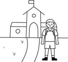 Back to school line sketch vector