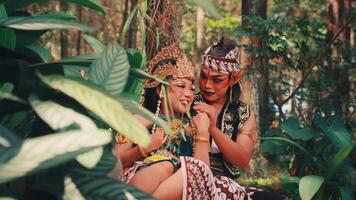 Tender Moment Between a Traditional Javanese Couple video