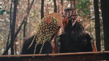Javanese Couple in Traditional Attire Filmed from Behind video