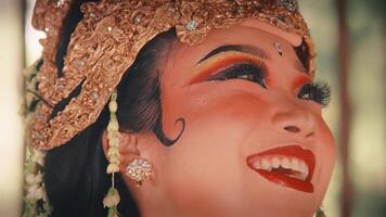 Radiant Smile of a Traditional Javanese Female Dancer video