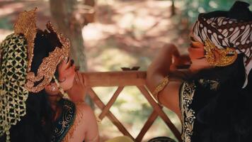 Cinematic Shot of a Javanese Couple Overlooking a Forest video