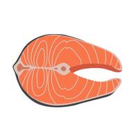 illustration of a raw salmon steak with clean lines and realistic texture, perfect for menus, food infographics, packaging, or seafood branding vector