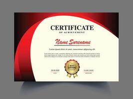 red black round certificate vector