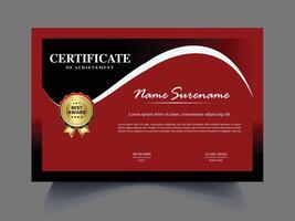 red black certificate design vector
