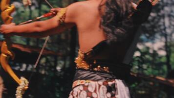 A Traditional Javanese Archer Drawing a Bow video
