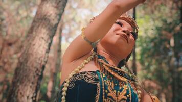 Low Angle View of a Javanese Dancer's Elegant Arm Movements video