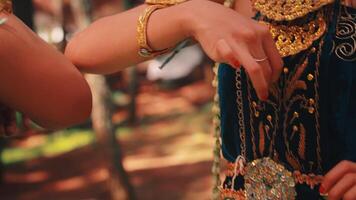 Javanese Dancers Performing Coordinated Arm and Hand Movements video