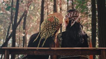 Anonymous Javanese Couple Sharing a Quiet Moment in the Forest video