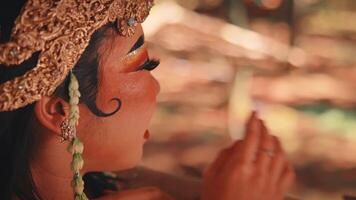 Javanese Dancers Connected by a Rack Focus Shot video
