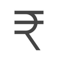 Indian Rupee Currency Symbol Black Icon on White Background vector