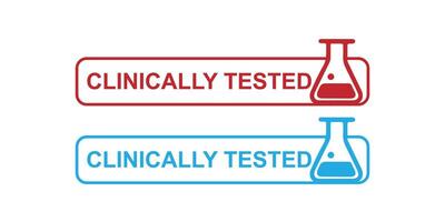 Clinically Tested Labels with Lab Flask Icons for Product Approval vector