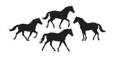 Silhouettes of Horses Galloping in Motion vector