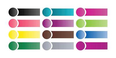 Gradient Labels with Circle Icons for UI Elements and Web Infographics vector