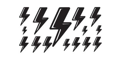 Lightning Symbols for Power, Energy, and Electrical Themes vector