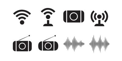 Technology Symbols for Signal, Streaming, and Media Use vector