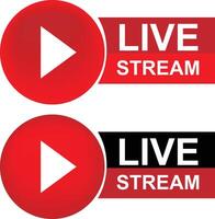 Live Stream Icons for Broadcasting and Online Media Platforms vector