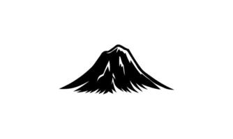 Minimalist Black Line Mountain Peak Icon with Snowy Summit vector
