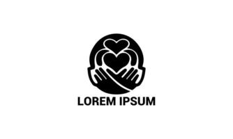 Infinite Love and Care Logo Icon Heart, Hands, and Infinity Symbol Design vector