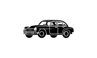 Vintage Classic Car Silhouette Retro Vehicle Black Icon vector