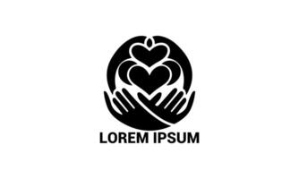 Hands and Heart Love Logo Compassion, Charity, and Care Symbol Design vector