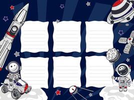 Space-themed drawing activity for children vector
