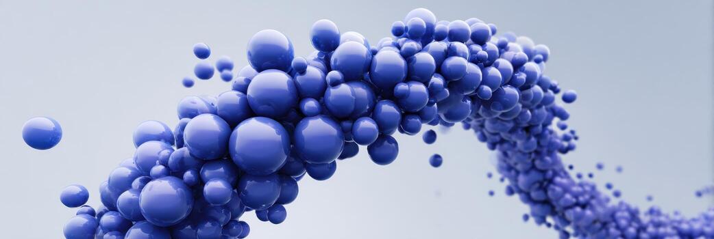 Floating 3D Blueberries Create a Captivating Helix Shape in a Futuristic Composition With a Dynamic Aesthetic photo