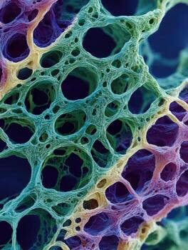 Macro View Showcases Intricate Nerve-Like Organic Structure With Vibrant Colors and Unique Textures, Highlighting Natures Complexity in Detail photo