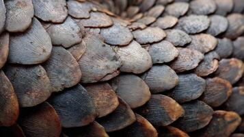 Magnified View of Pangolin Scales Showing Intricate Texture and Natural Patterns in a Clean Composition photo