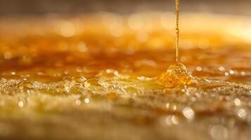 A close up of a liquid dripping from a glass photo