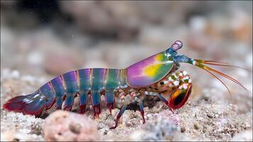 Vibrant Mantis Shrimp in its Natural Underwater Habitat. photo